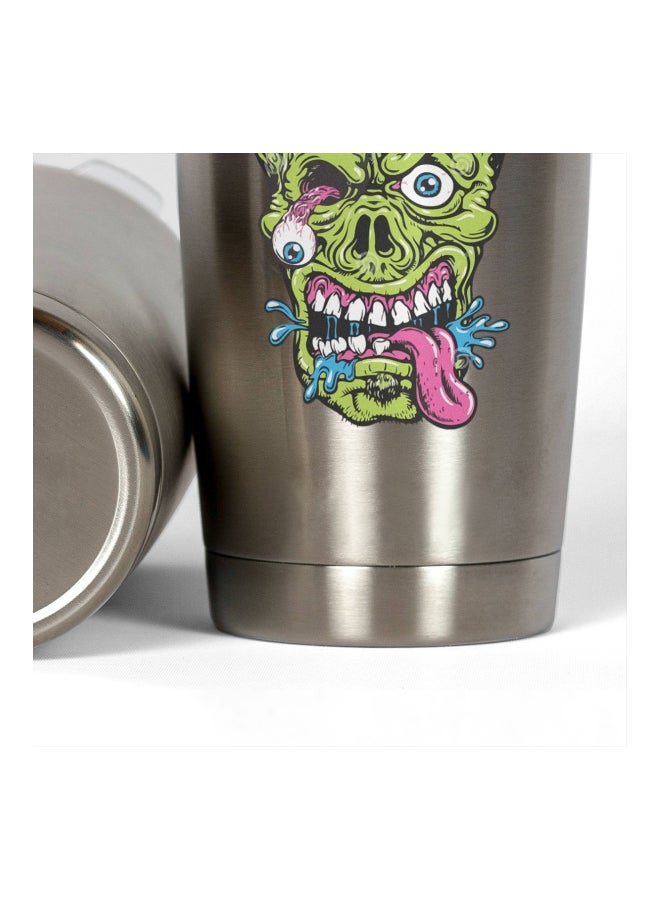 LOUD UNIVERSE Printed Tumbler With Lid Silver/Green/Pink Silver/Green/Pink  - Image 3