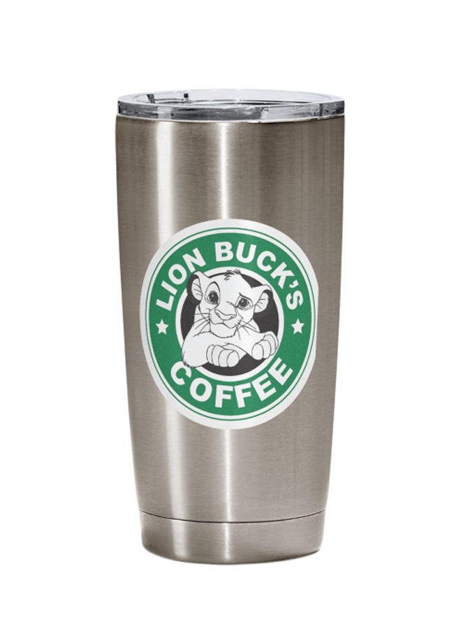 LOUD UNIVERSE Lion King Simba Printed Tumbler With Lid Silver/Green/White Silver/Green/White  - Image 1