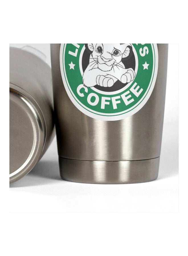 LOUD UNIVERSE Lion King Simba Printed Tumbler With Lid Silver/Green/White Silver/Green/White  - Image 3