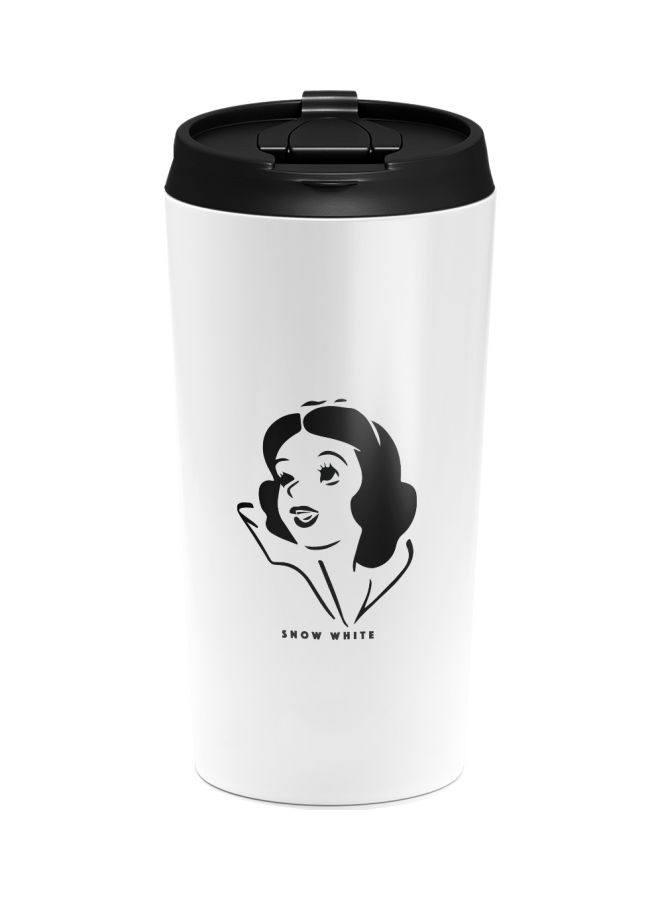 LOUD UNIVERSE Snow White Face Printed Tumbler With Lid White/Black  - Image 1