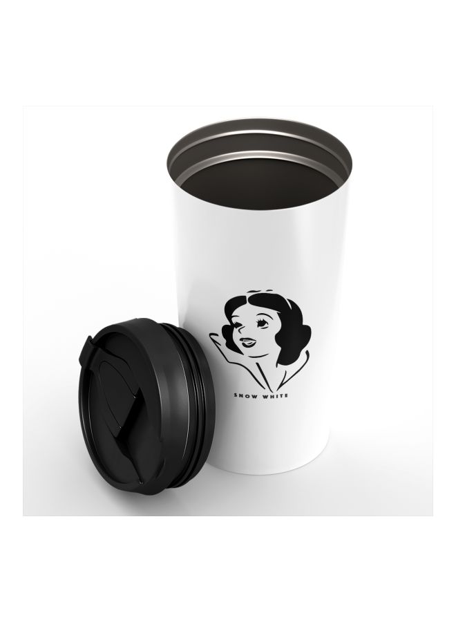 LOUD UNIVERSE Snow White Face Printed Tumbler With Lid White/Black  - Image 3