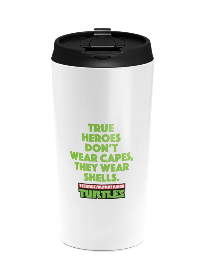 LOUD UNIVERSE Teenage Mutant Ninja Turtles Quote Printed Tumbler With Sip Lid White/Green/Black  - Image 1
