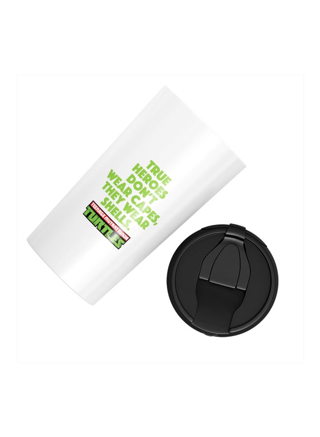 LOUD UNIVERSE Teenage Mutant Ninja Turtles Quote Printed Tumbler With Sip Lid White/Green/Black  - Image 2