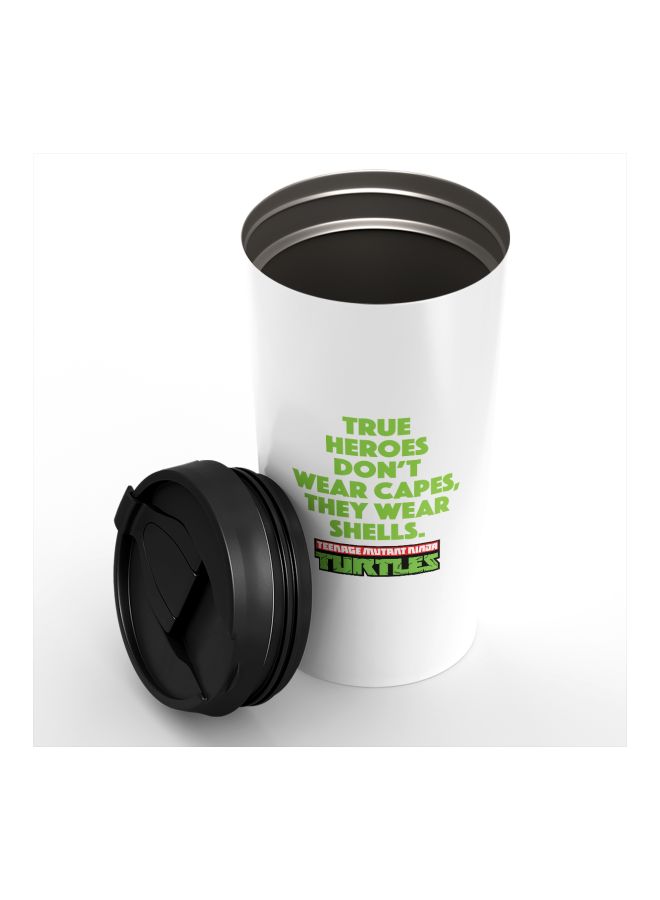 LOUD UNIVERSE Teenage Mutant Ninja Turtles Quote Printed Tumbler With Sip Lid White/Green/Black  - Image 3