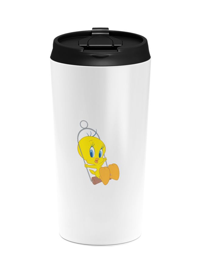 LOUD UNIVERSE Tweety Printed Tumbler With Sip Lid White/Black/Yellow  - Image 1