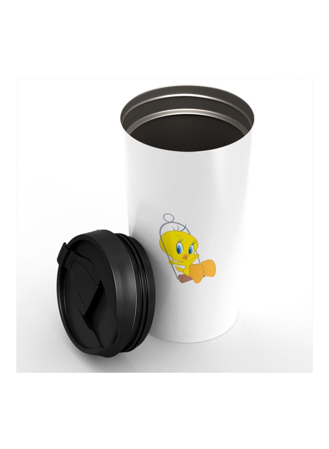 LOUD UNIVERSE Tweety Printed Tumbler With Sip Lid White/Black/Yellow  - Image 3