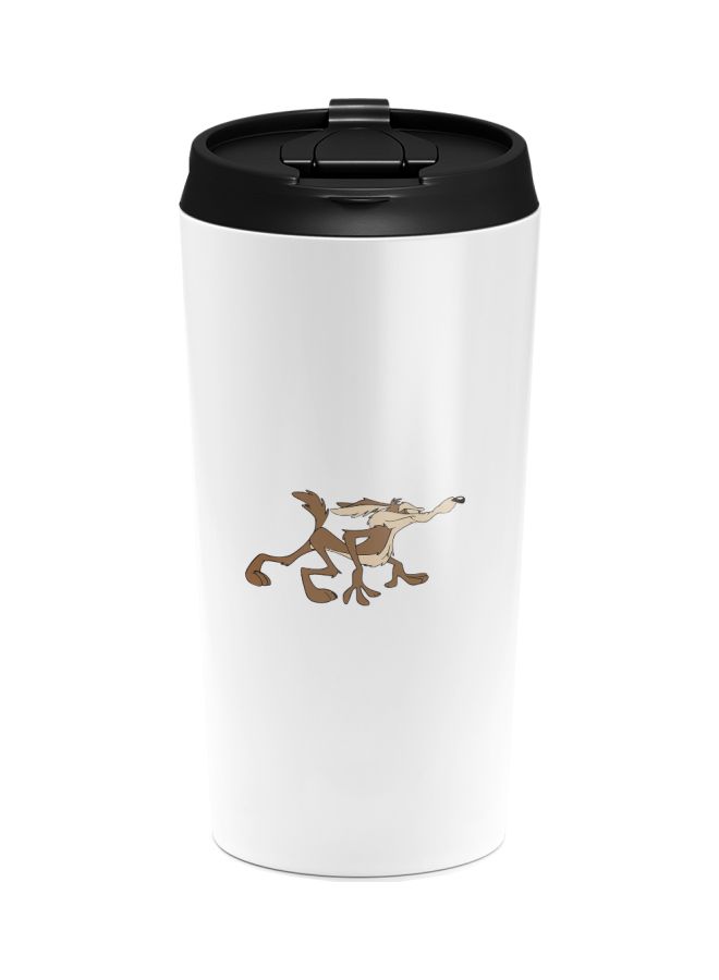 LOUD UNIVERSE Coyote Printed Tumbler With Sip Lid White/Black/Brown  - Image 1