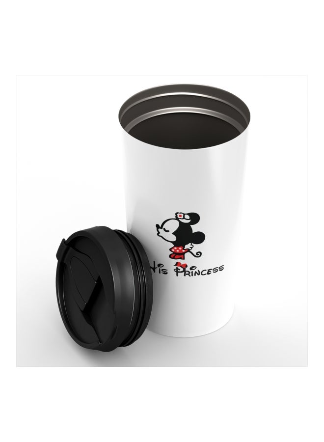 LOUD UNIVERSE Minnie Mouse Princess Printed Tumbler With Lid White/Red/Black  - Image 3