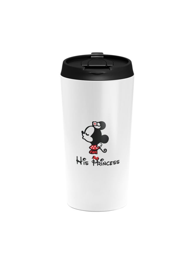 LOUD UNIVERSE Minnie Mouse Princess Printed Tumbler With Lid White/Red/Black  - Image 1