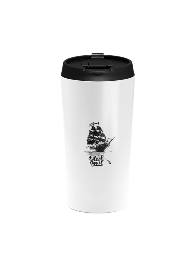 LOUD UNIVERSE Pirates of The Caribbean Movie Art Printed Tumbler With Lid White/Black  - Image 1