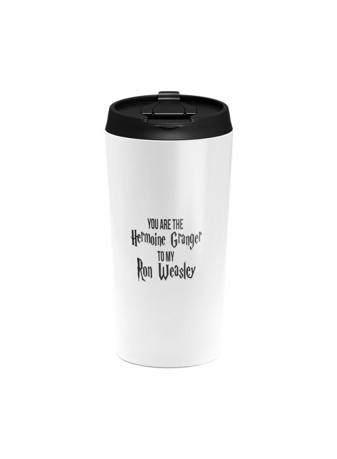 LOUD UNIVERSE Harry Potter Theme Quote Printed Tumbler With Lid White/Black  - Image 1