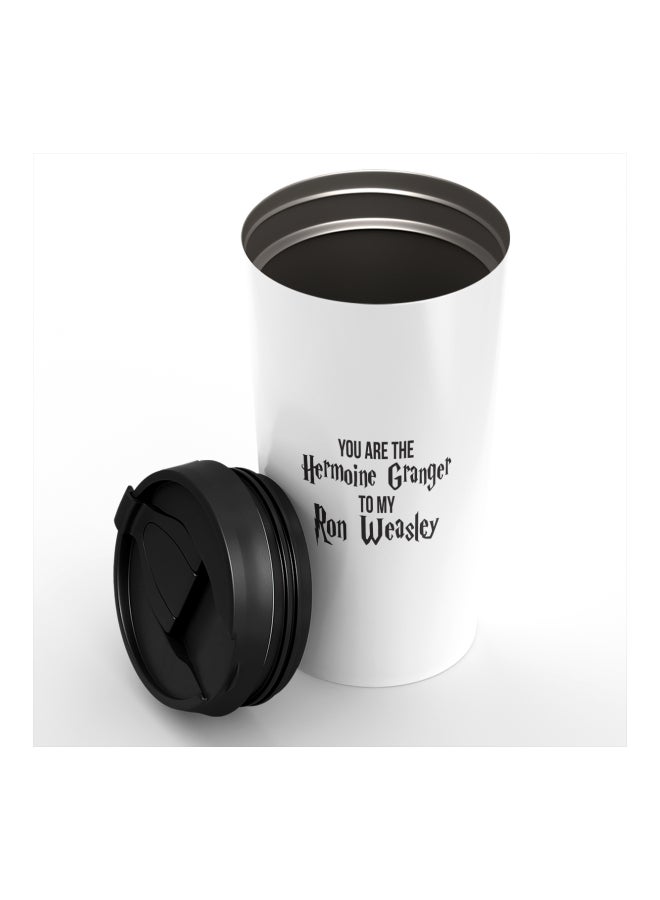 LOUD UNIVERSE Harry Potter Theme Quote Printed Tumbler With Lid White/Black  - Image 3
