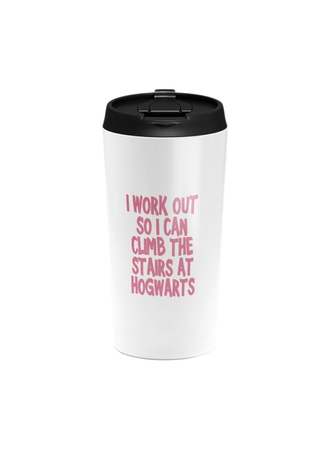LOUD UNIVERSE Harry Potter Theme Quote Printed Tumbler With Lid White/Pink/Black  - Image 1