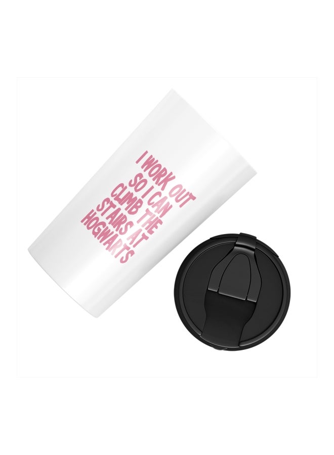 LOUD UNIVERSE Harry Potter Theme Quote Printed Tumbler With Lid White/Pink/Black  - Image 2