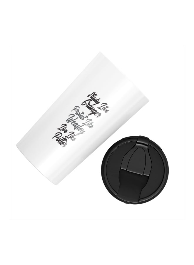 LOUD UNIVERSE Quote Printed Tumbler With Lid White/Black  - Image 2