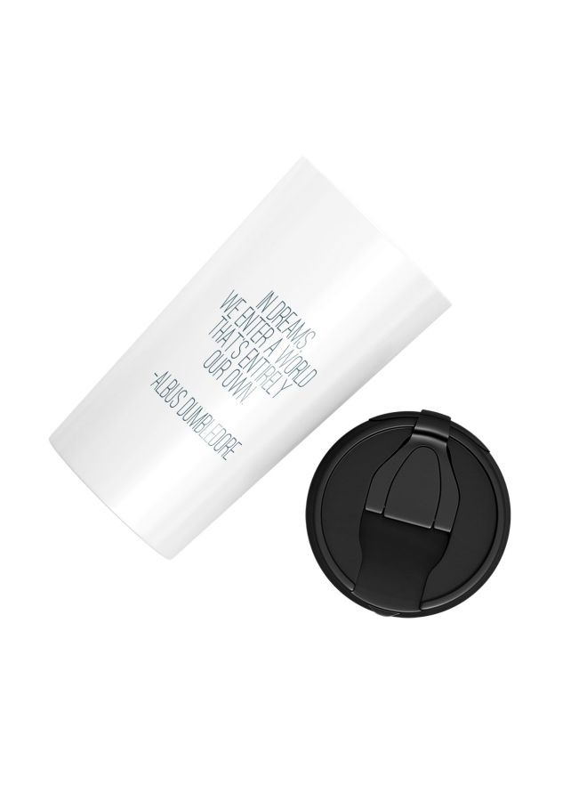 LOUD UNIVERSE Dream Quote Printed Tumbler With Lid White/Black  - Image 2