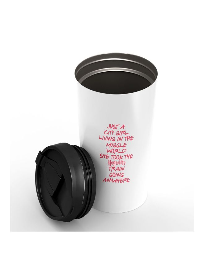 LOUD UNIVERSE Hermoine Quote Printed Tumbler With Lid White/Red/Black  - Image 3