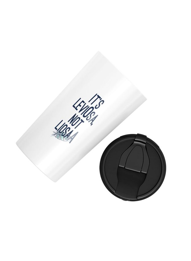 LOUD UNIVERSE Leviosa Quote Printed Tumbler With Lid White/Black/Blue  - Image 2