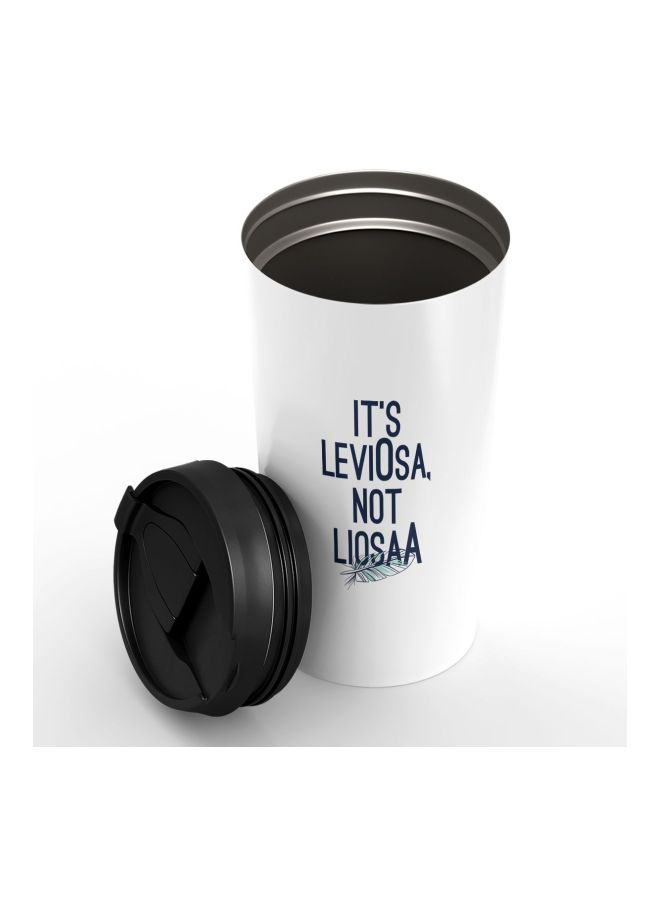 LOUD UNIVERSE Leviosa Quote Printed Tumbler With Lid White/Black/Blue  - Image 3