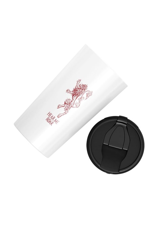LOUD UNIVERSE Game Of Thrones House Lannister Hear Me Roar Printed Tumbler With Lid White/Red/Black  - Image 2