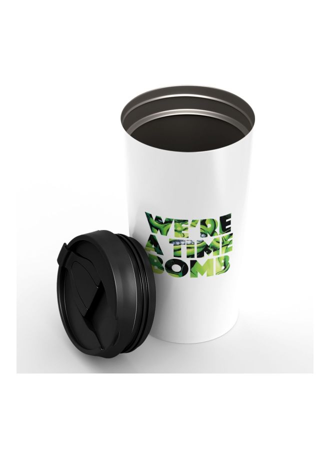 LOUD UNIVERSE Avengers Hulk Bomb Quote Printed Tumbler With Lid Black/White/Green  - Image 3