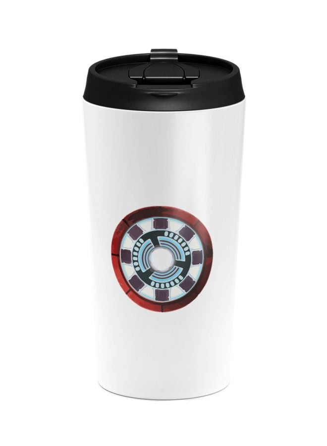 LOUD UNIVERSE Iron Man Heart Printed Tumbler With Lid White/Red/Black  - Image 1