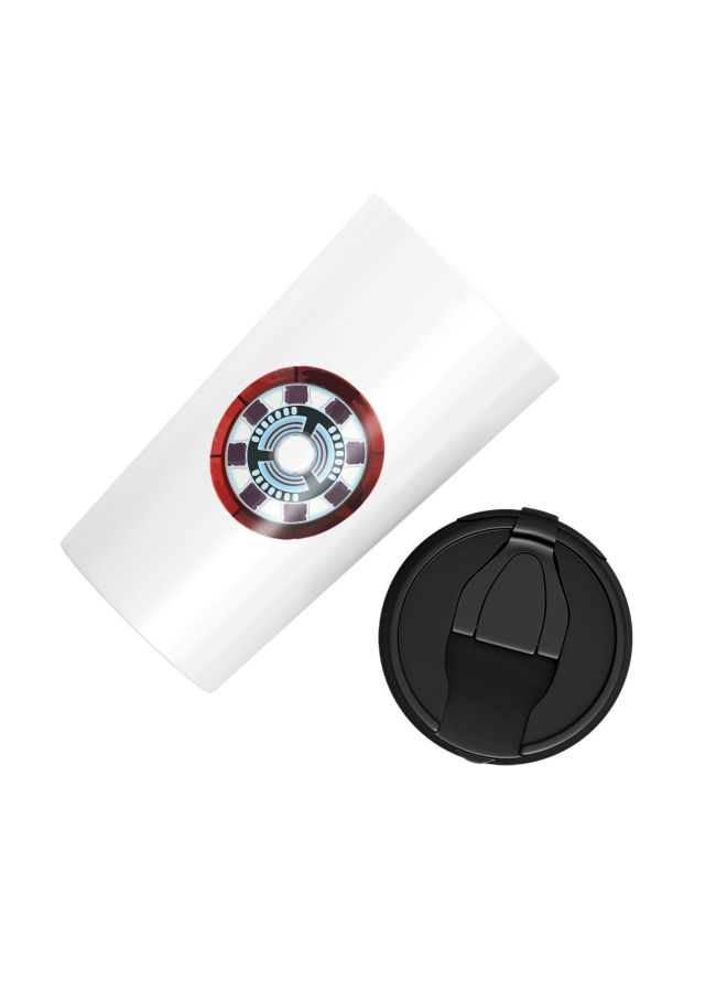 LOUD UNIVERSE Iron Man Heart Printed Tumbler With Lid White/Red/Black  - Image 2