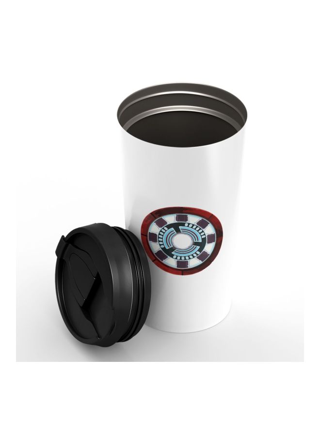 LOUD UNIVERSE Iron Man Heart Printed Tumbler With Lid White/Red/Black  - Image 3