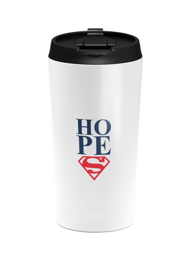 LOUD UNIVERSE Superman Logo Hope Printed Tumbler With Lid White/Red/Blue  - Image 1