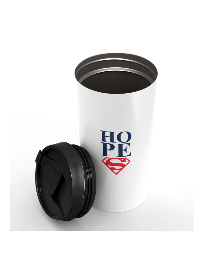 LOUD UNIVERSE Superman Logo Hope Printed Tumbler With Lid White/Red/Blue  - Image 3