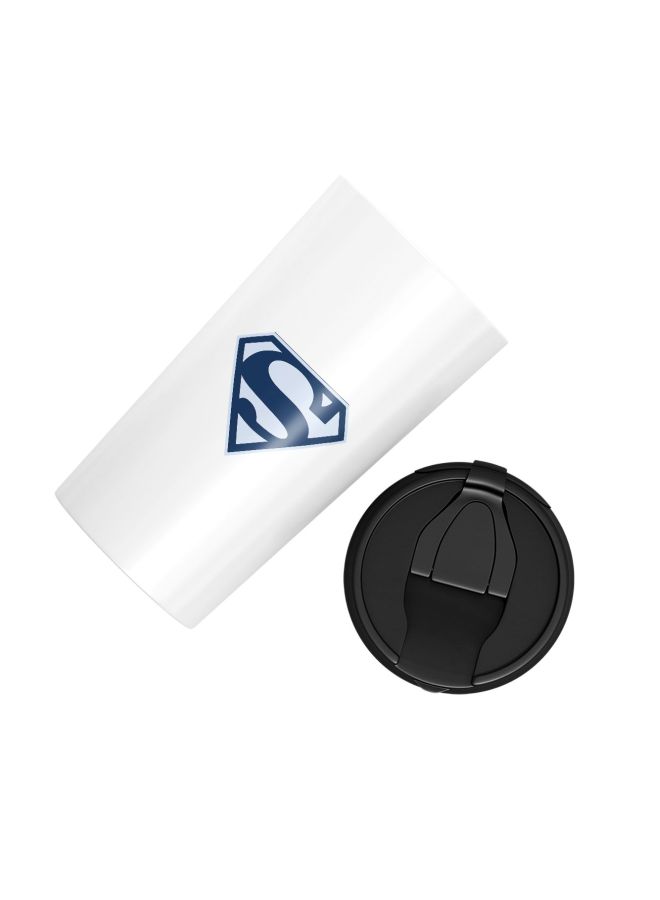LOUD UNIVERSE - Superman Logo Printed Tumbler With Lid White/Black/Blue - Image 1
