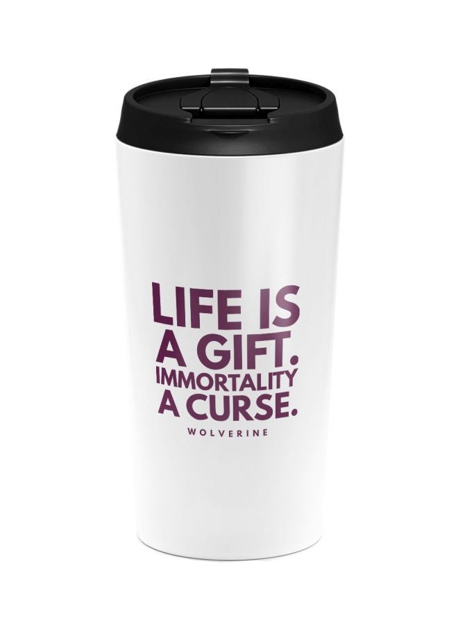 LOUD UNIVERSE X-Men Quote Printed Tumbler With Lid White/Black  - Image 1