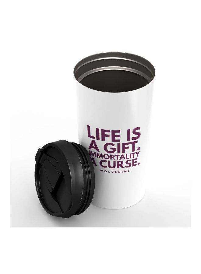 LOUD UNIVERSE X-Men Quote Printed Tumbler With Lid White/Black  - Image 3