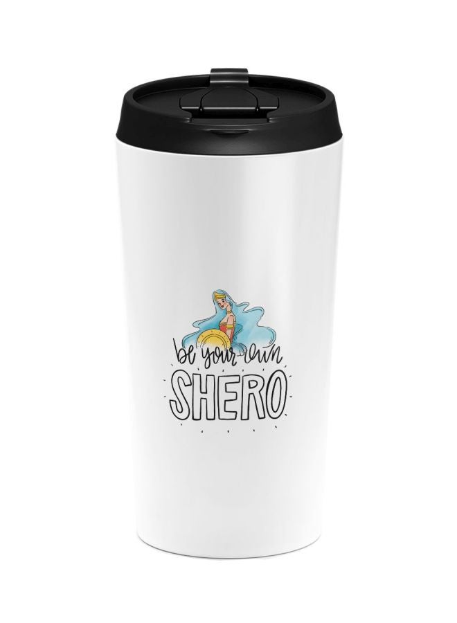 LOUD UNIVERSE Shero Printed Tumbler With Lid White/Black/Blue  - Image 1