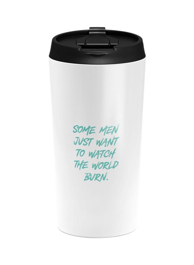 LOUD UNIVERSE Joker Quote Printed Tumbler With Lid White/Black/Green  - Image 1