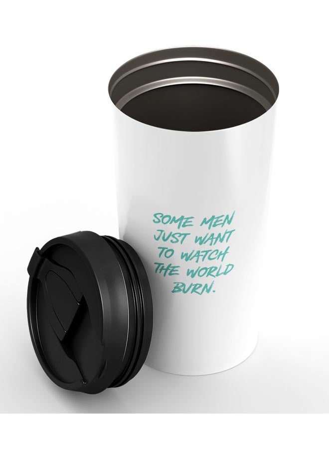 LOUD UNIVERSE Joker Quote Printed Tumbler With Lid White/Black/Green  - Image 3