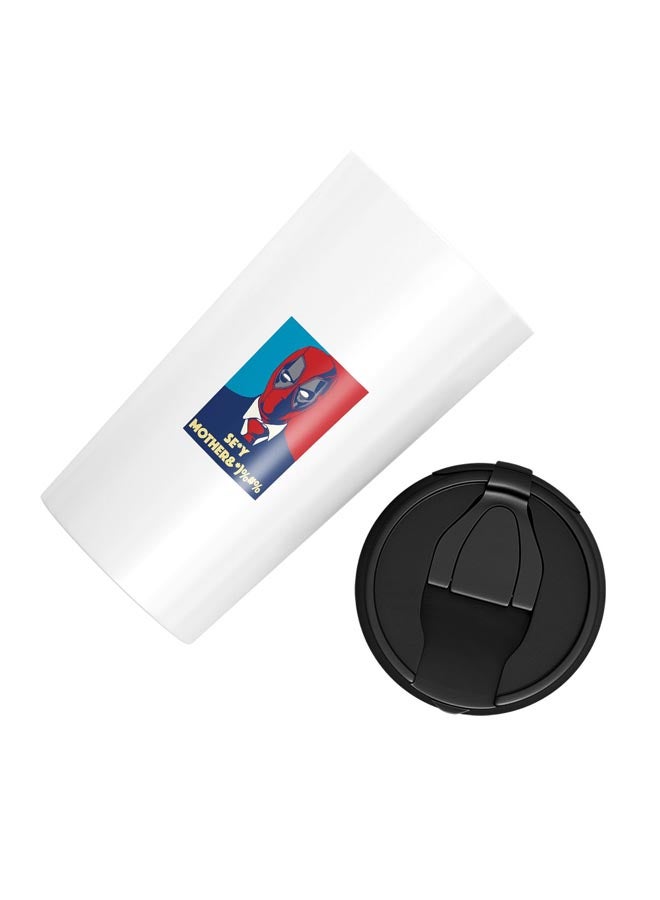 LOUD UNIVERSE Deadpool Printed Tumbler With Lid White/Black/Red  - Image 2