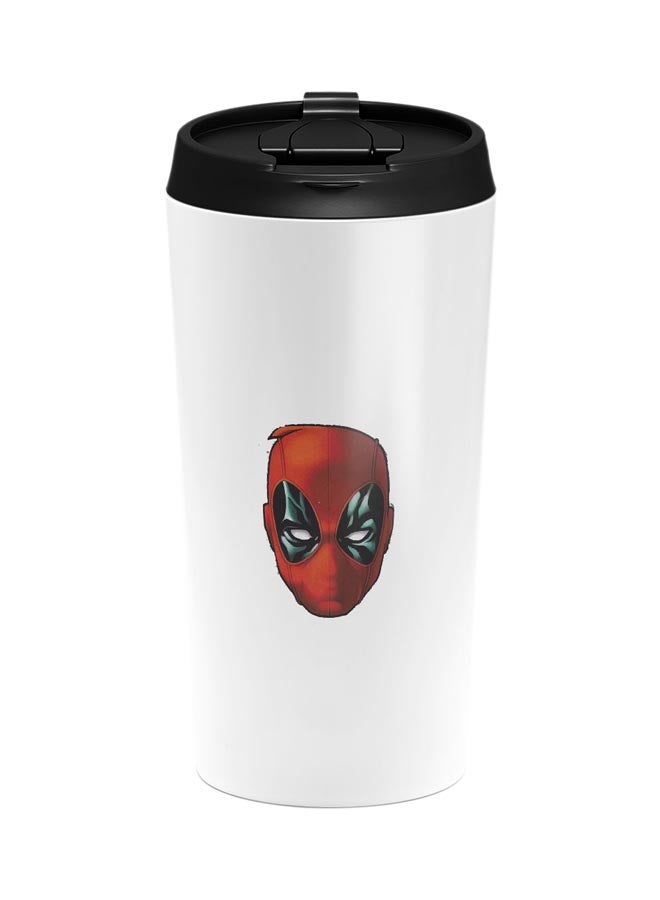 LOUD UNIVERSE Deadpool Mask Printed Tumbler With Lid White/Black/Red - Image 1