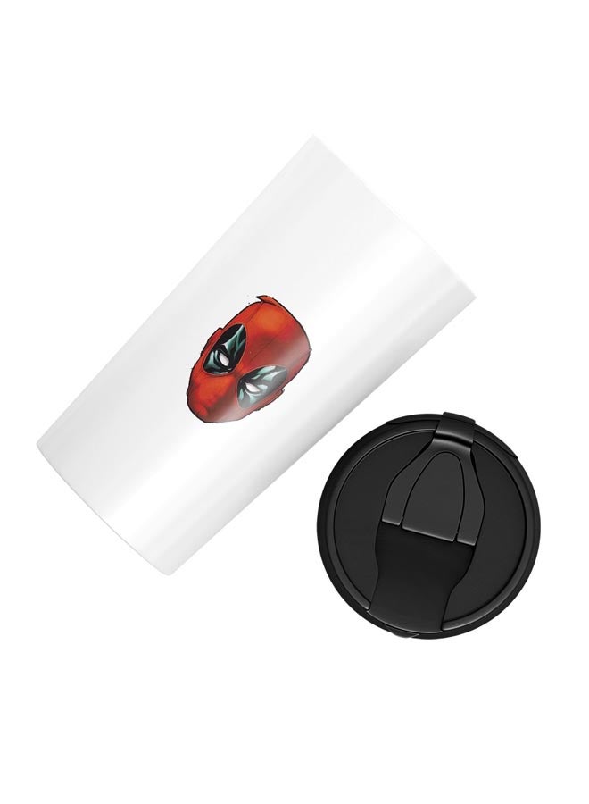 LOUD UNIVERSE Deadpool Mask Printed Tumbler With Lid White/Black/Red - Image 2