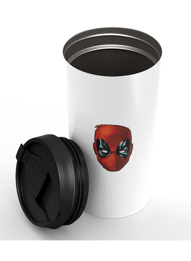 LOUD UNIVERSE Deadpool Mask Printed Tumbler With Lid White/Black/Red - Image 3