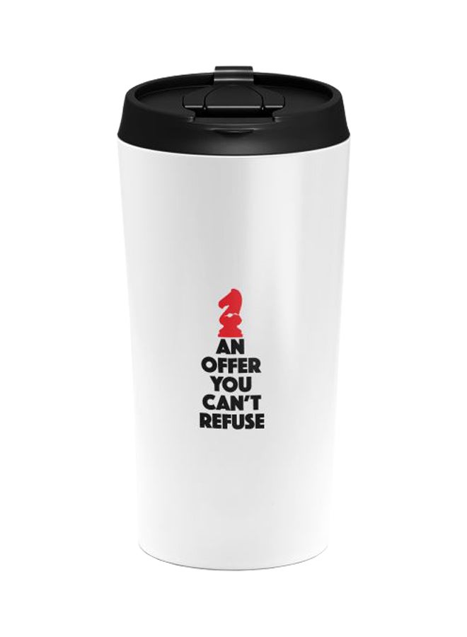 لاود يونيفيرس كوب بغطاء بطبعة اقتباسة أبيض/أسود/أحمر - Image 1