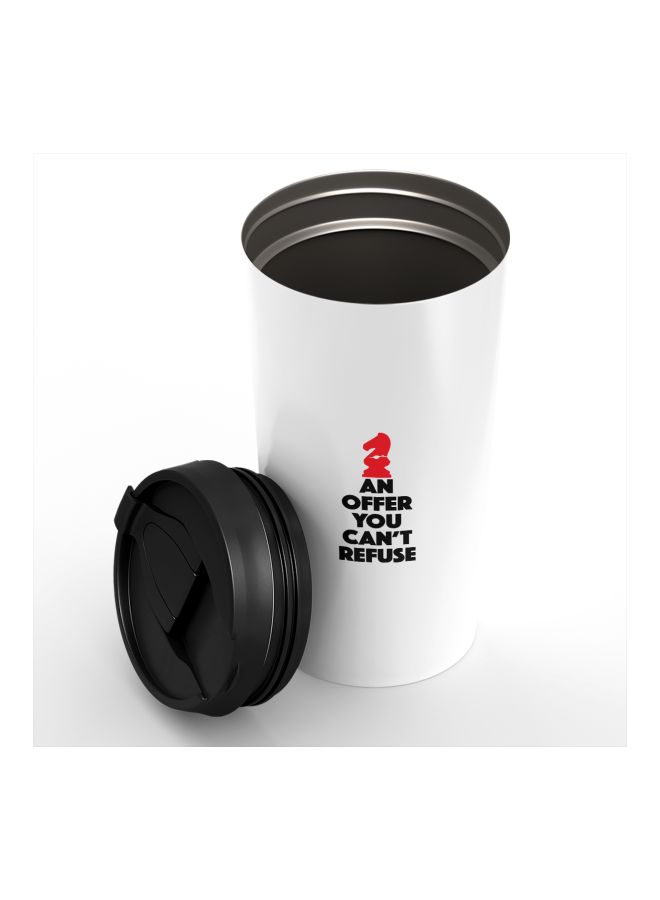 لاود يونيفيرس كوب بغطاء بطبعة اقتباسة أبيض/أسود/أحمر - Image 3