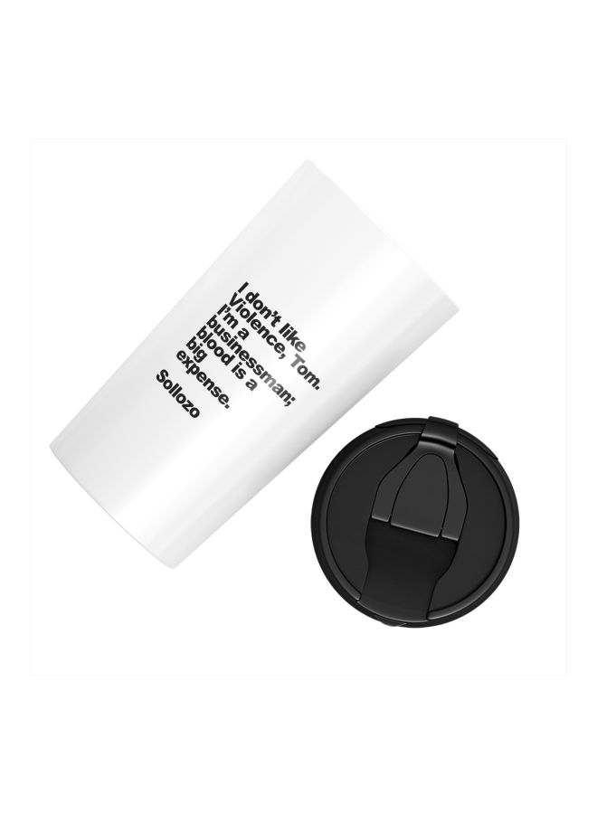 LOUD UNIVERSE Sollozzo Quote Printed Tumbler With Lid White/Black  - Image 2