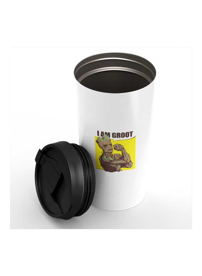 LOUD UNIVERSE Classic Groot Printed Tumbler With Lid White/Brown/Yellow  - Image 3
