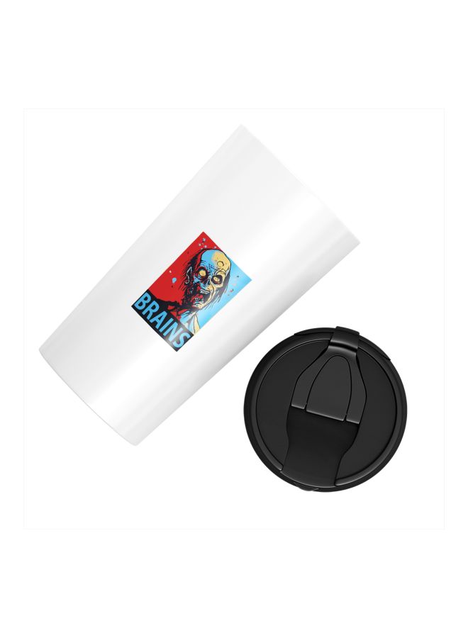 LOUD UNIVERSE Brains Zombie Printed Tumbler With Lid White/Black/Red  - Image 2