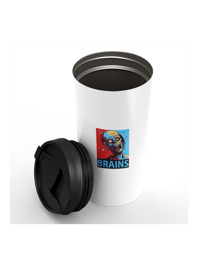 LOUD UNIVERSE Brains Zombie Printed Tumbler With Lid White/Black/Red  - Image 3