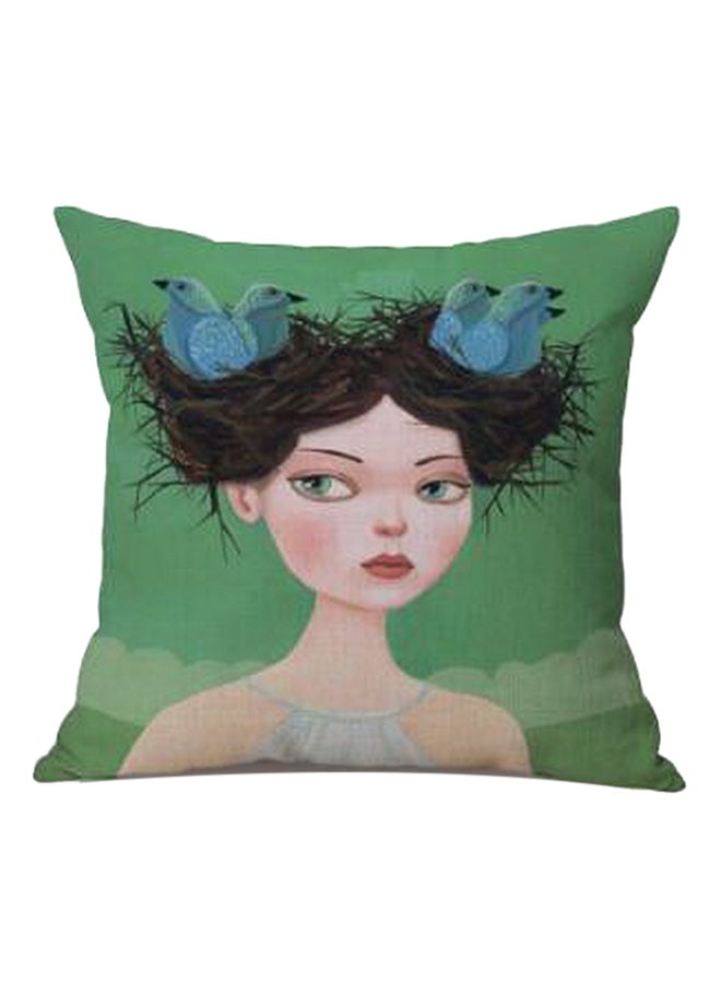 شاربدو غطاء وسادة مزين بنمط مناسب للمنازل العصرية كتان متعدد الألوان - Image 1