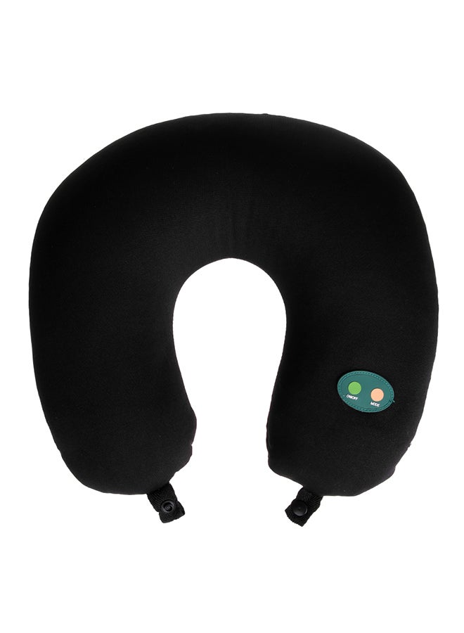 Women Travel Neck Pillow Men U-shaped Solid Color Head Pillows Battery Operated Ergonomic Head Massage Pillow Cotton Black 29*29*10cm