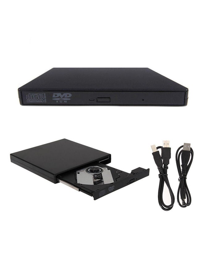 USB 2.0 External Case Enclosure for SATA CD DVD Burner Optical Drive Black  - Image 1