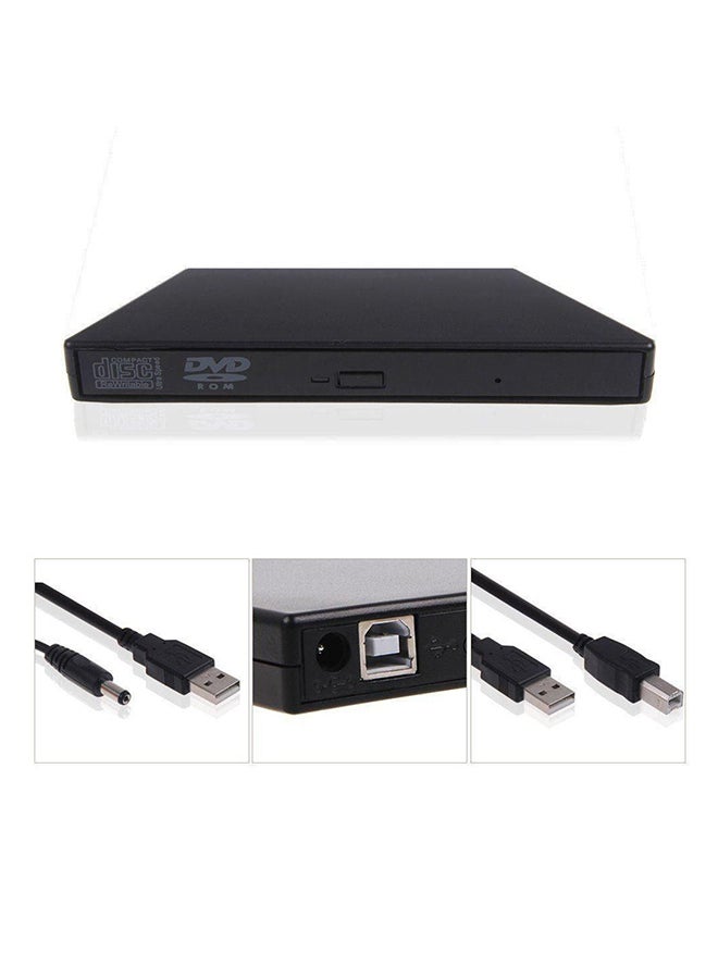 USB 2.0 External Case Enclosure for SATA CD DVD Burner Optical Drive Black  - Image 2
